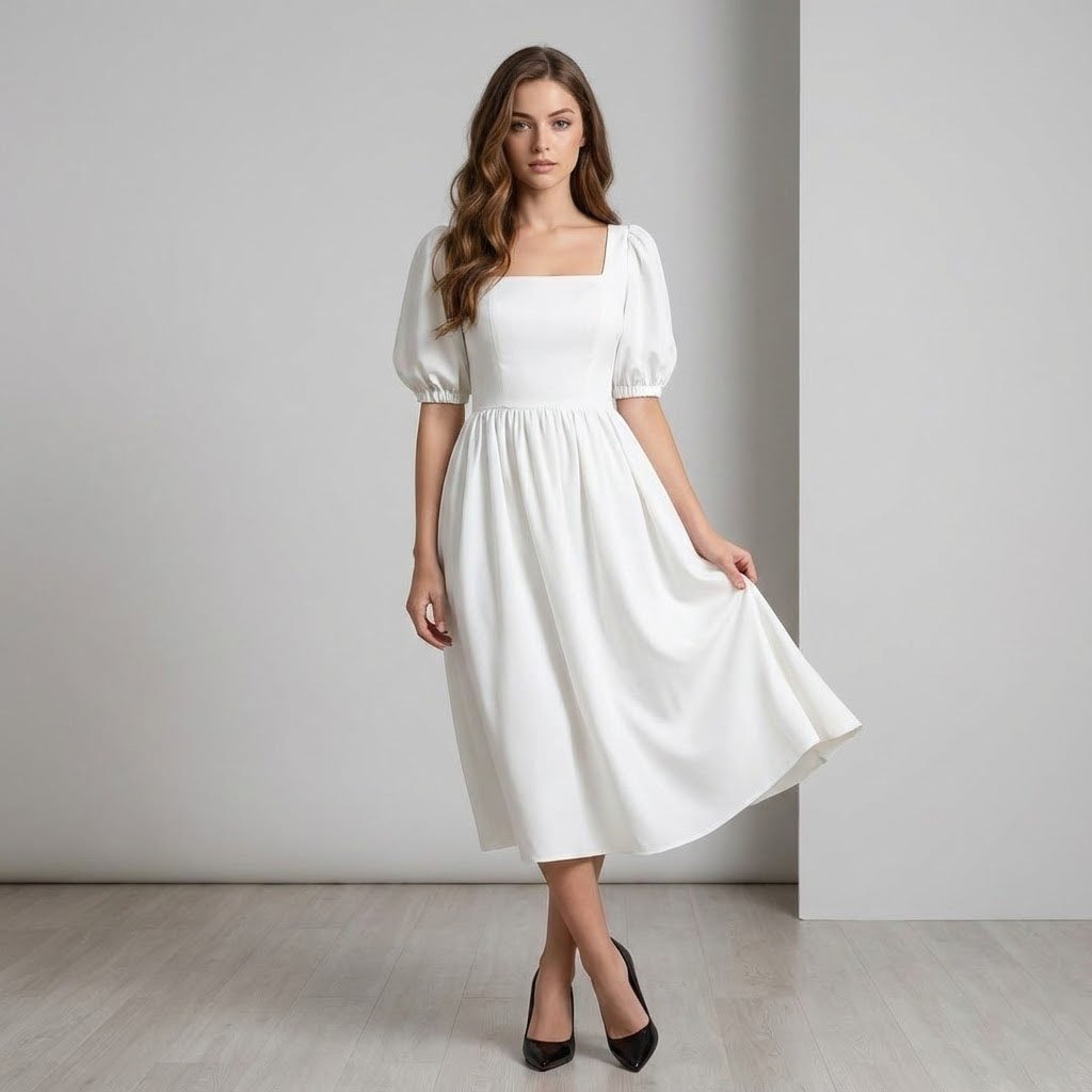 linen square neck midi dress sewing pattern:cottagecore style (pdf pattern) linen square neck midi dress sewing pattern:cottagecore style (pdf pattern)