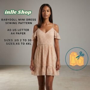 Home babydoll mini dress sewing pattern:us 2 30, xs 4xl (digital download)